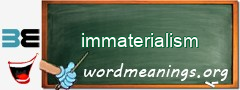 WordMeaning blackboard for immaterialism